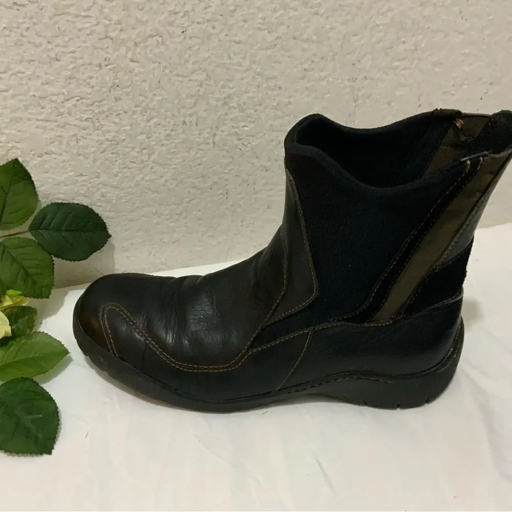 Dunham Black Leather Casual Pull On Driving Boots Shoes Women's 10 B